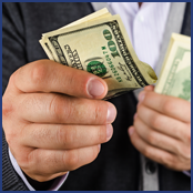 Hand Holding Money - Collection Services